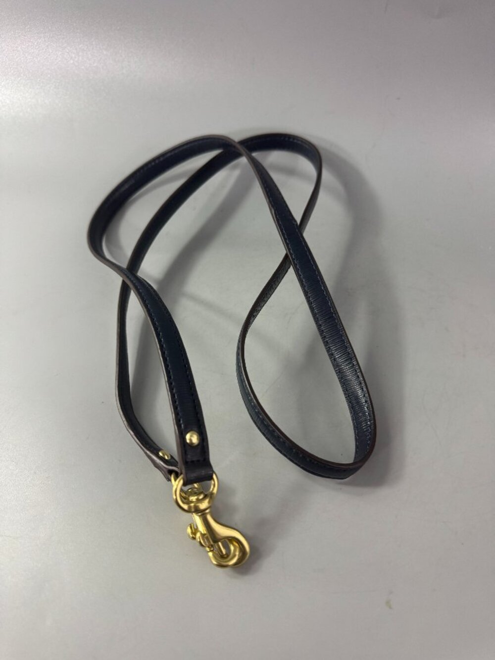 Coach Navy Blue Leather Slim Strap